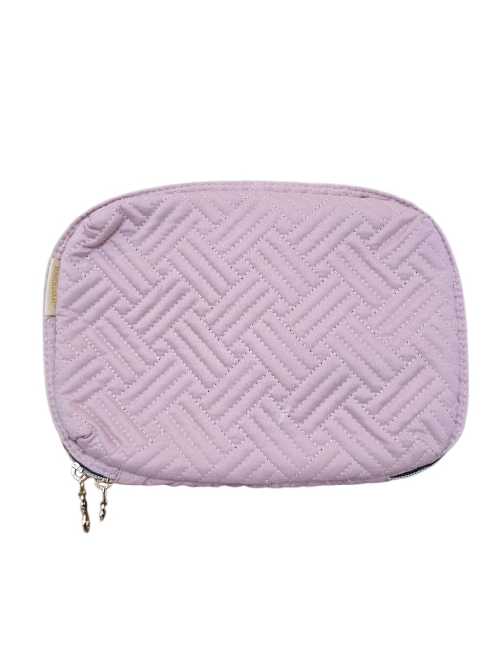 Bagsmart Blush Pink Quilted Zip Cosmetic Travel Case